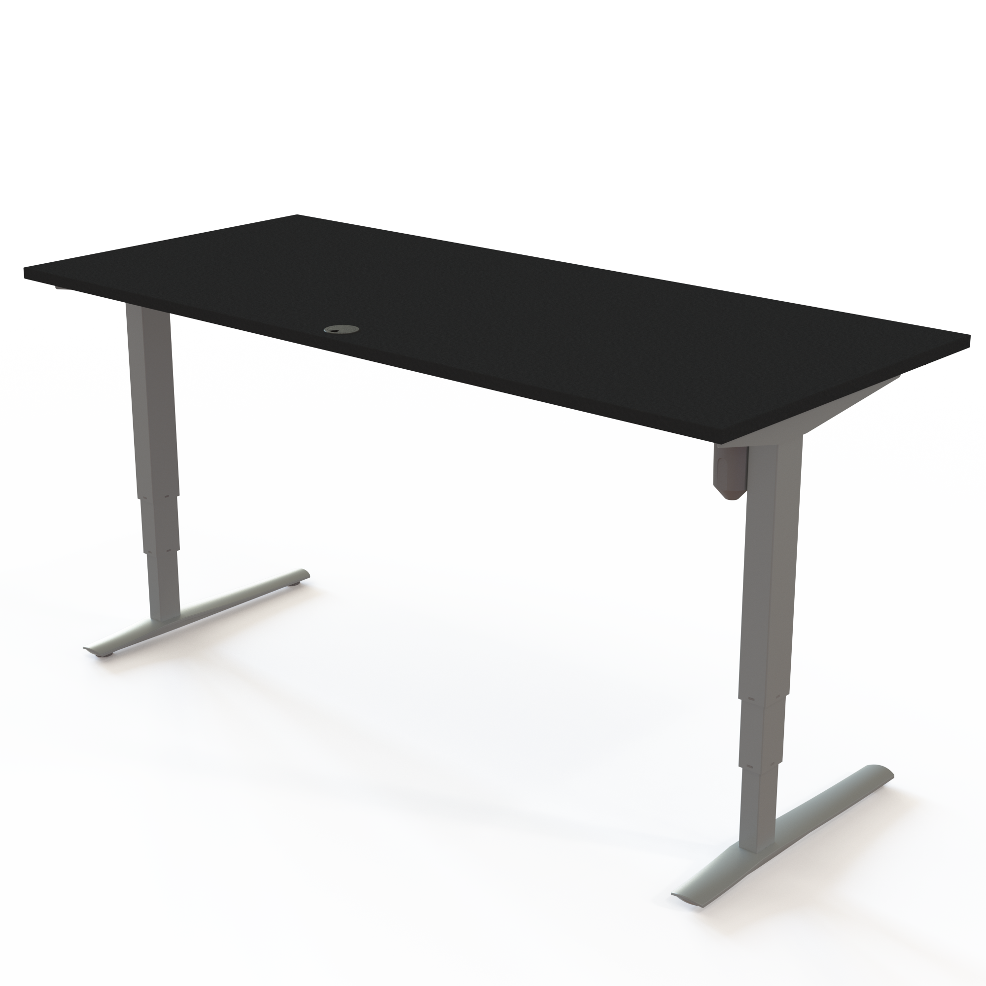 Hæve-/sænkebord | 180x80 cm | Sort  med sølv stel