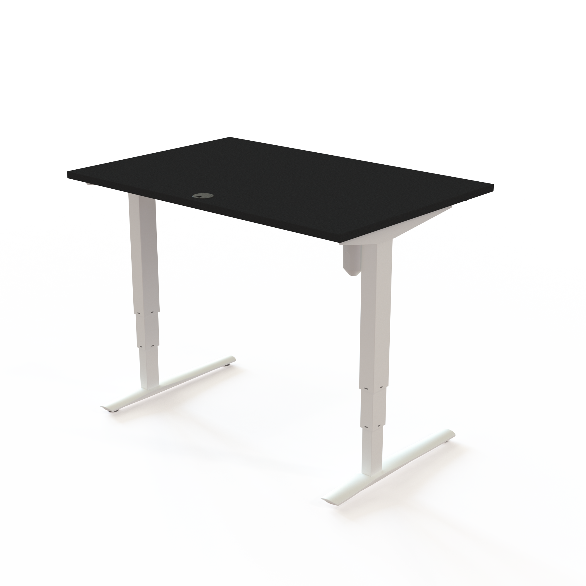 Hæve-/sænkebord | 120x80 cm | Sort  med hvidt stel