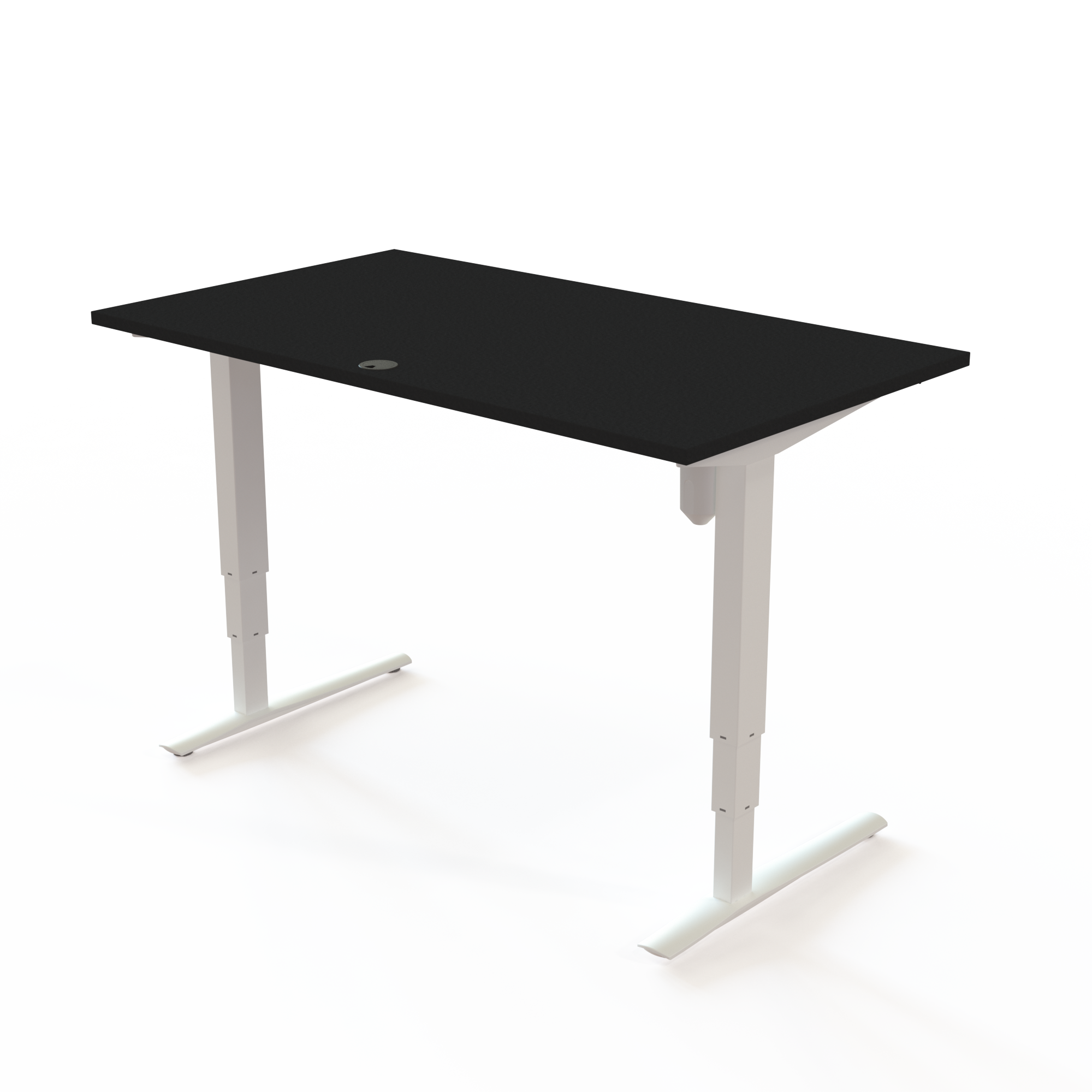 Hæve-/sænkebord | 140x80 cm | Sort  med hvidt stel
