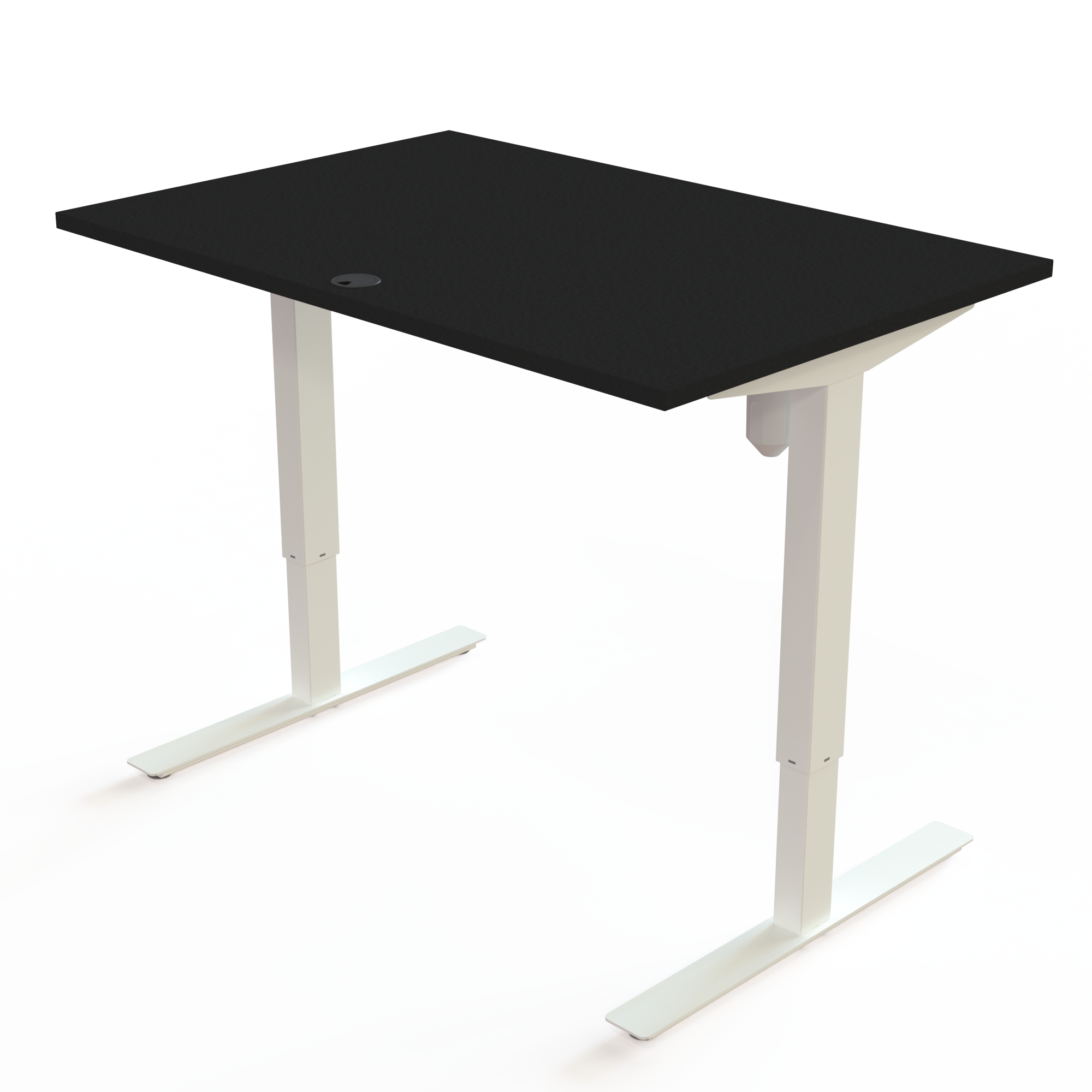 Hæve-/sænkebord | 120x80 cm | Sort  med hvidt stel