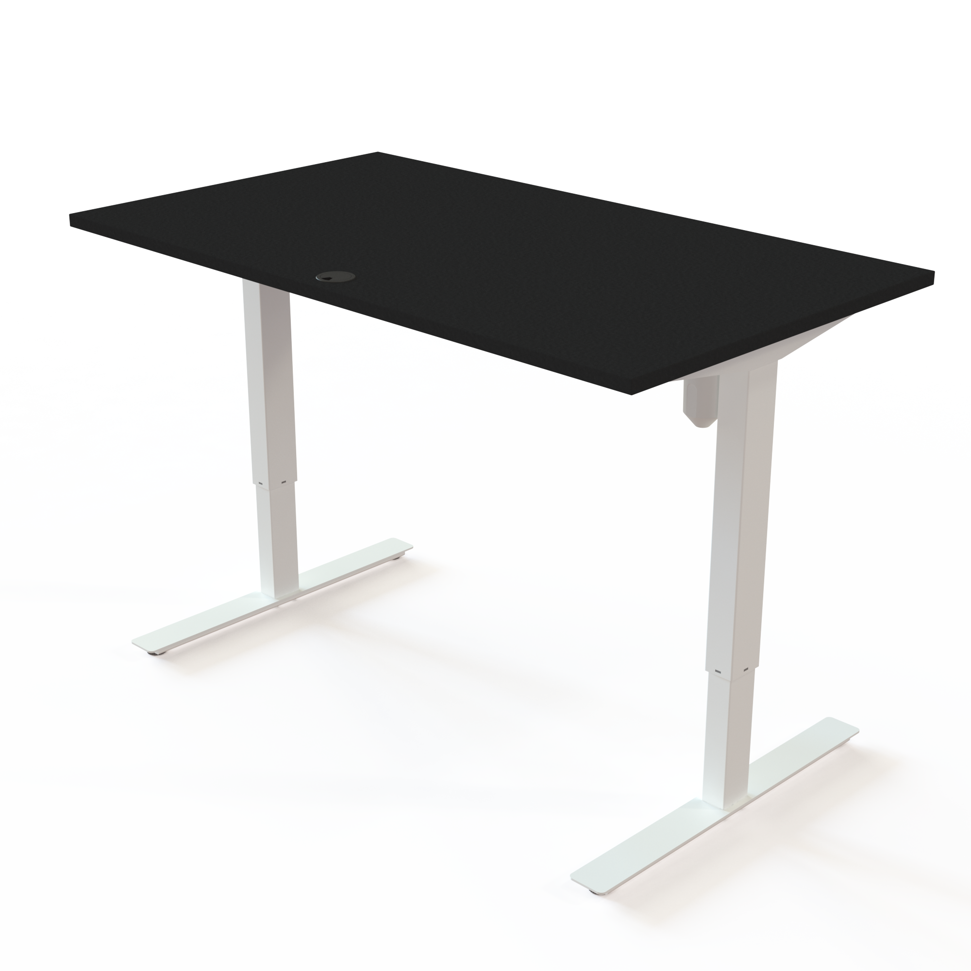 Hæve-/sænkebord | 140x80 cm | Sort  med hvidt stel