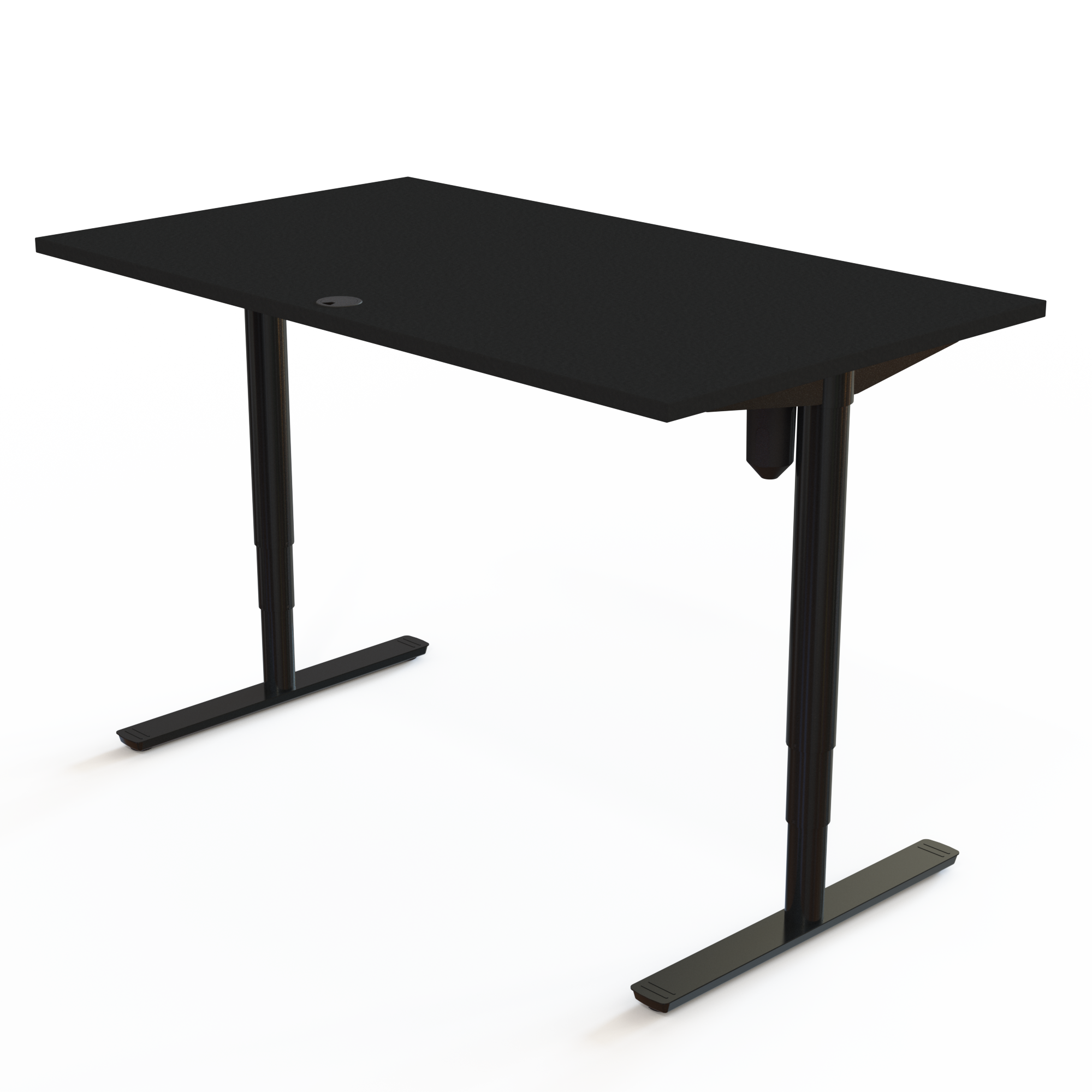 Hæve-/sænkebord | 140x80 cm | Sort  med sort stel