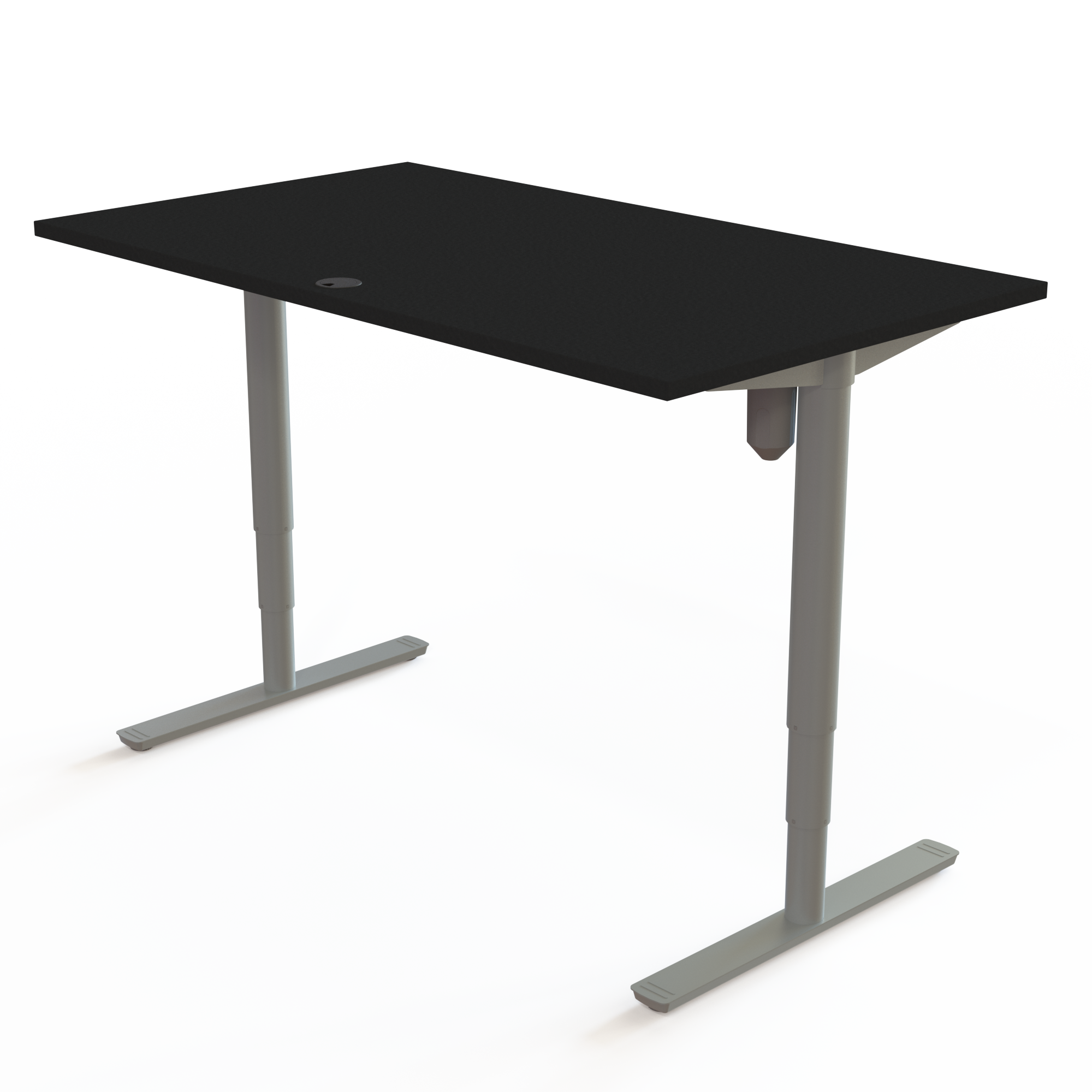 Hæve-/sænkebord | 140x80 cm | Sort  med sølv stel