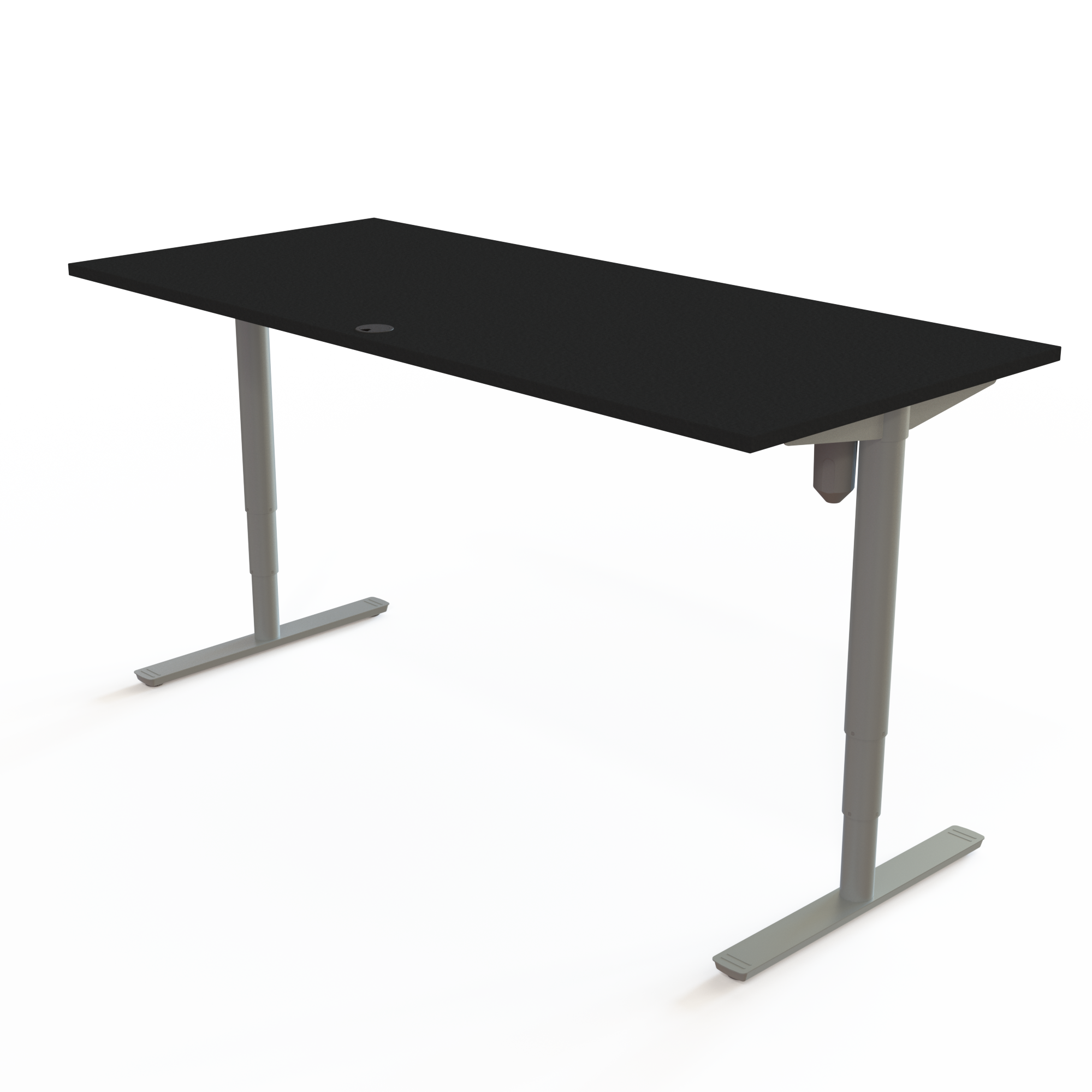 Hæve-/sænkebord | 180x80 cm | Sort  med sølv stel