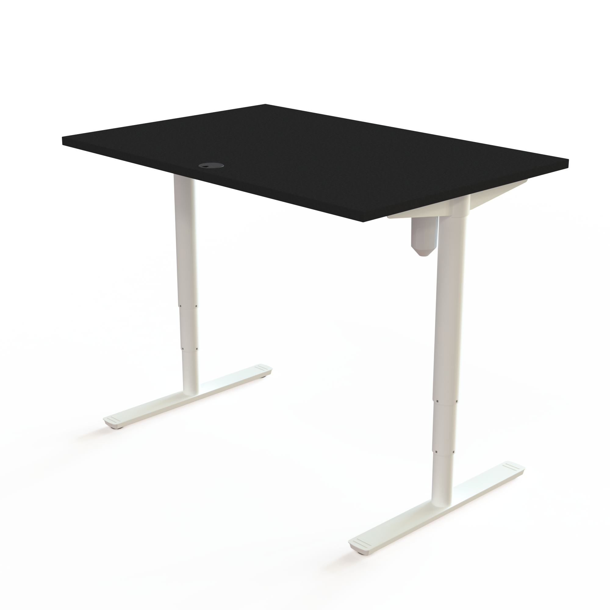 Hæve-/sænkebord | 120x80 cm | Sort  med hvidt stel