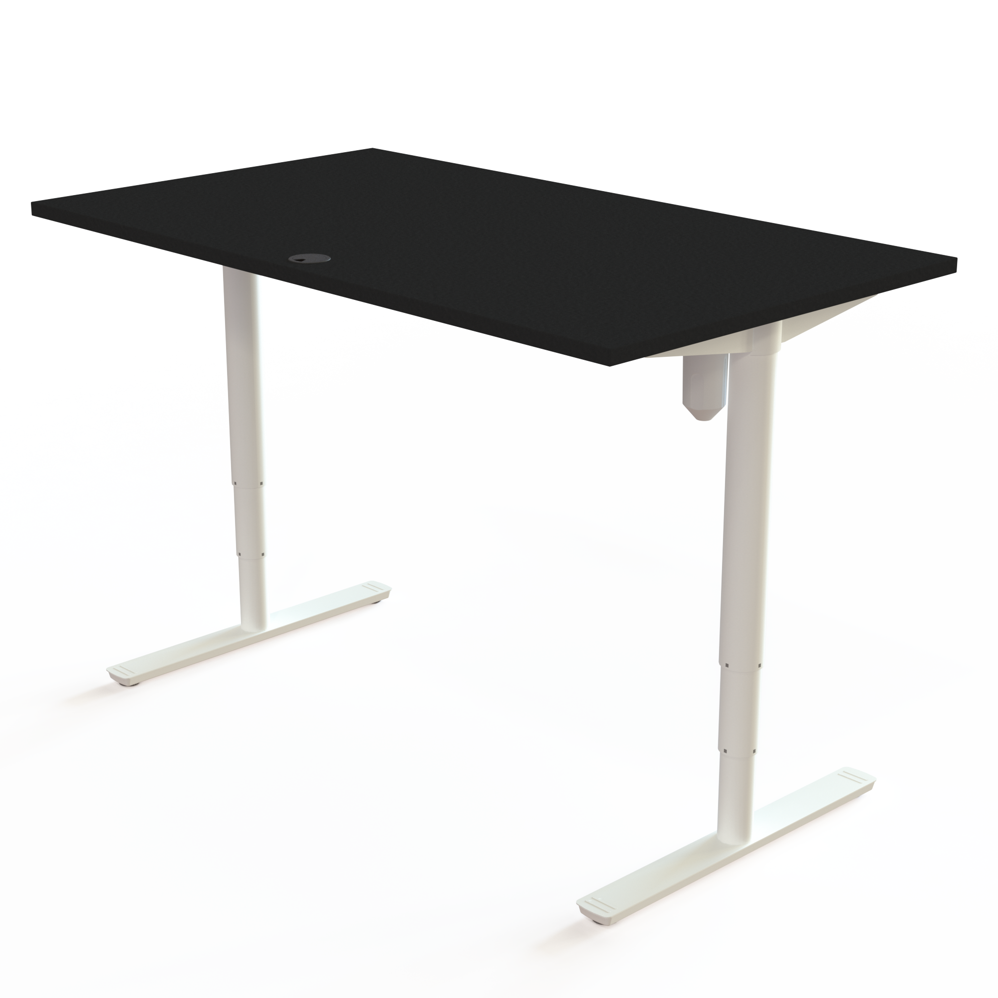 Hæve-/sænkebord | 140x80 cm | Sort  med hvidt stel