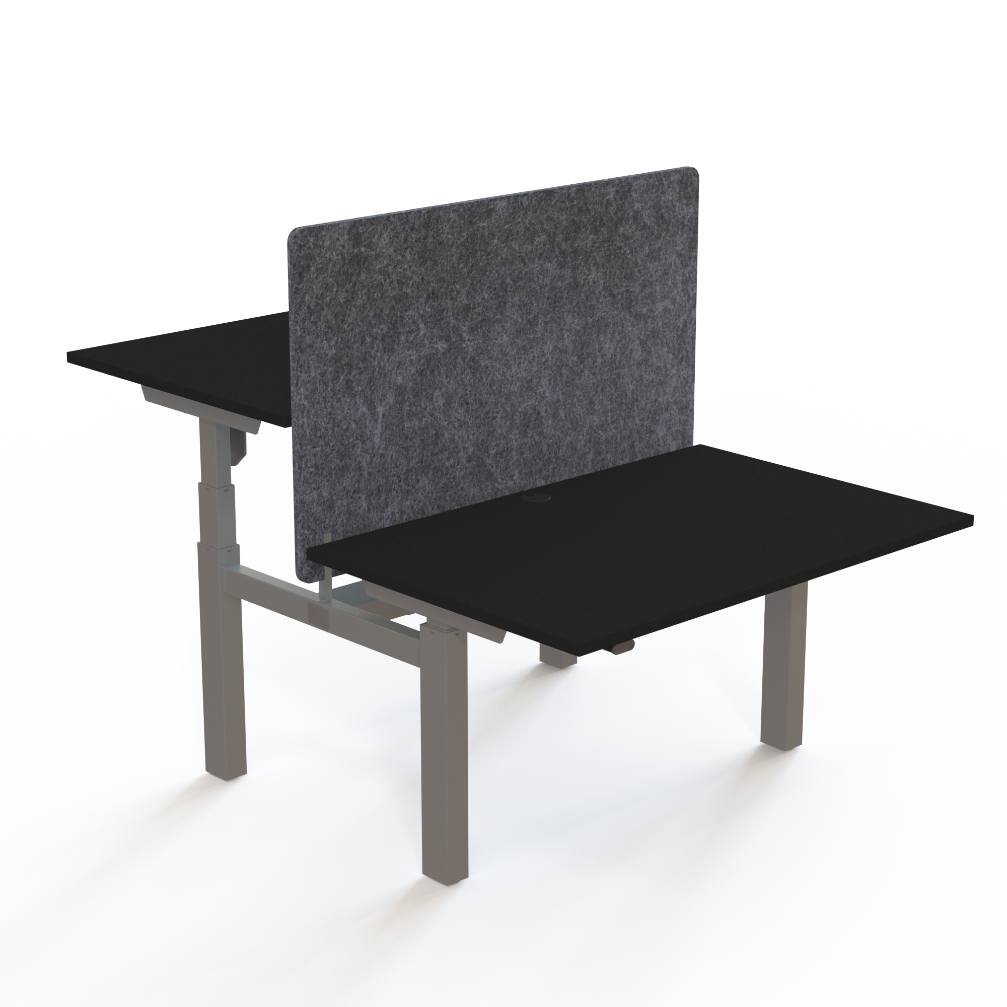 Hæve-/sænkebord | 120x80 cm | Sort  med sølv stel
