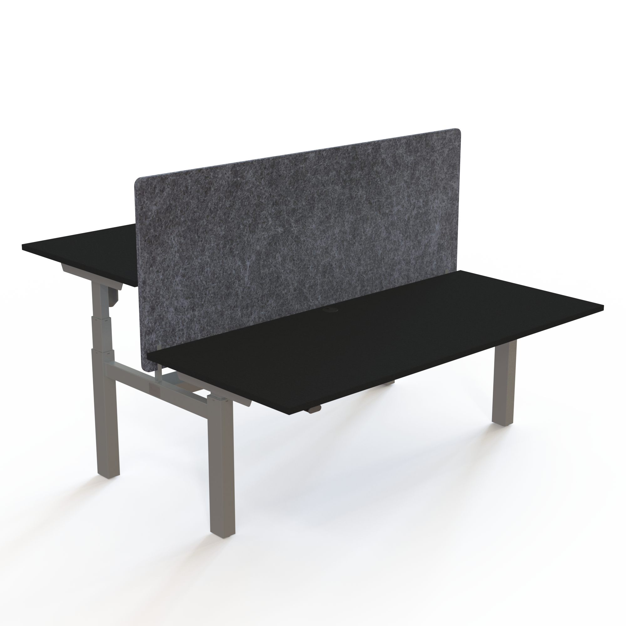 Hæve-/sænkebord | 180x80 cm | Sort  med sølv stel