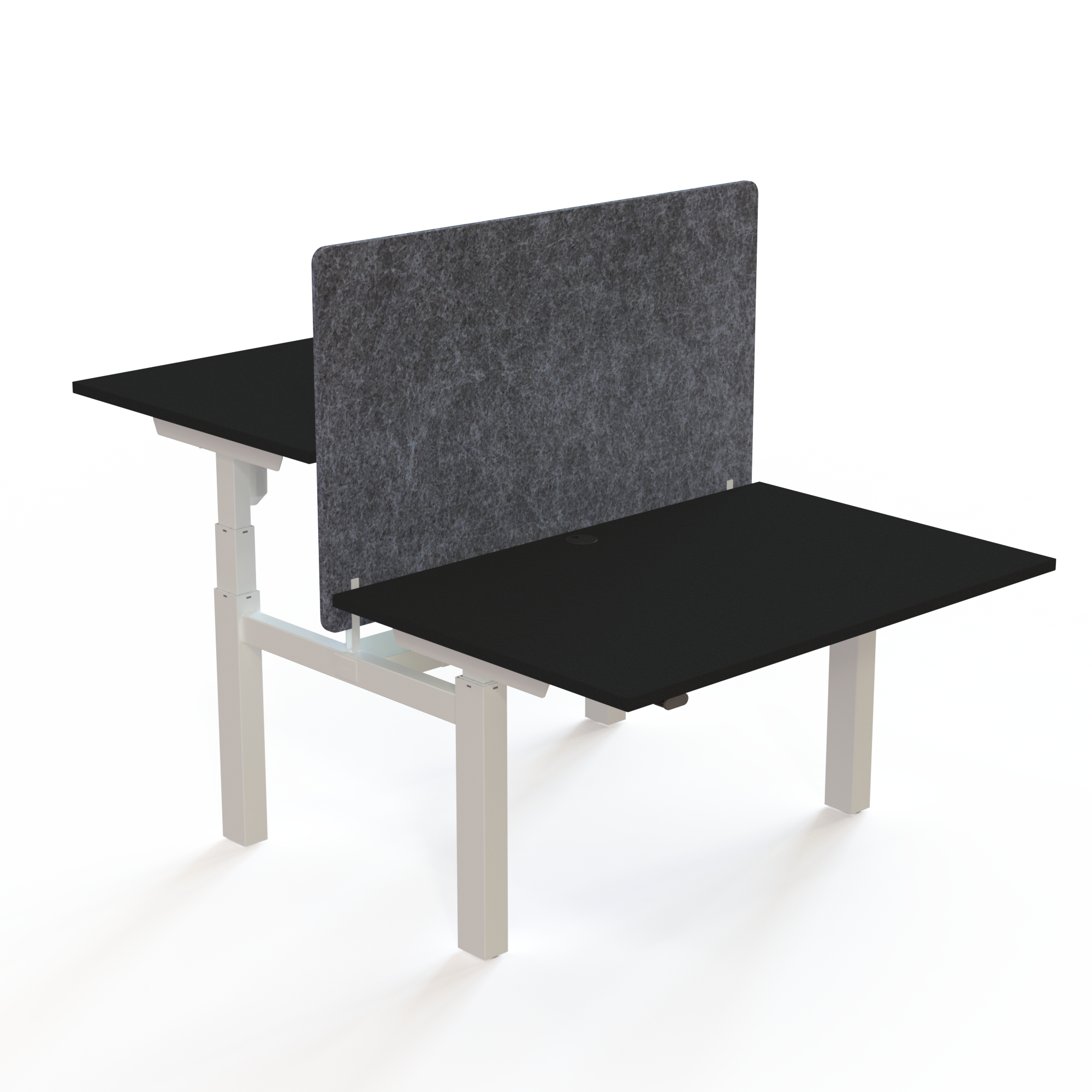 Hæve-/sænkebord | 120x80 cm | Sort  med hvidt stel