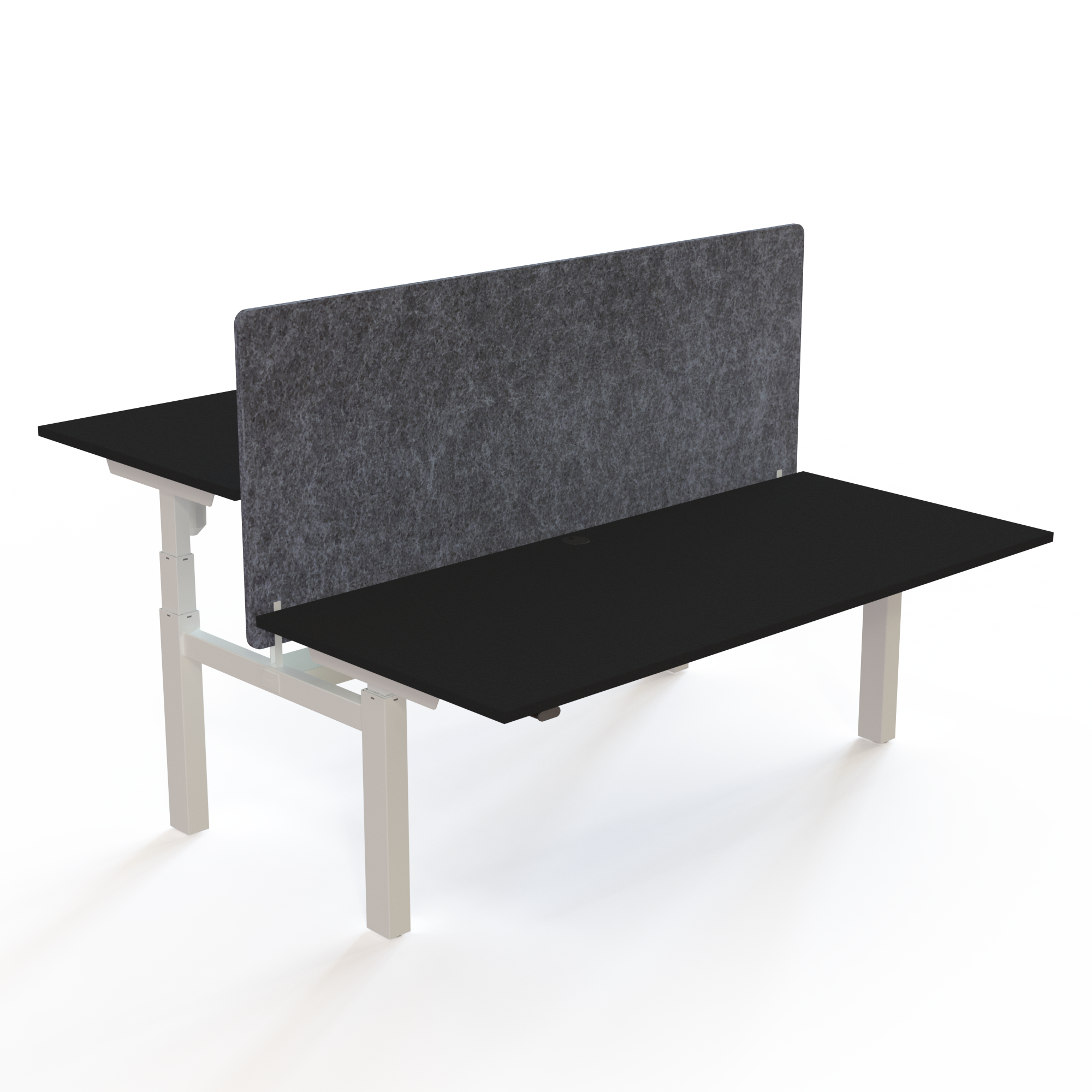 Hæve-/sænkebord | 180x80 cm | Sort  med hvidt stel