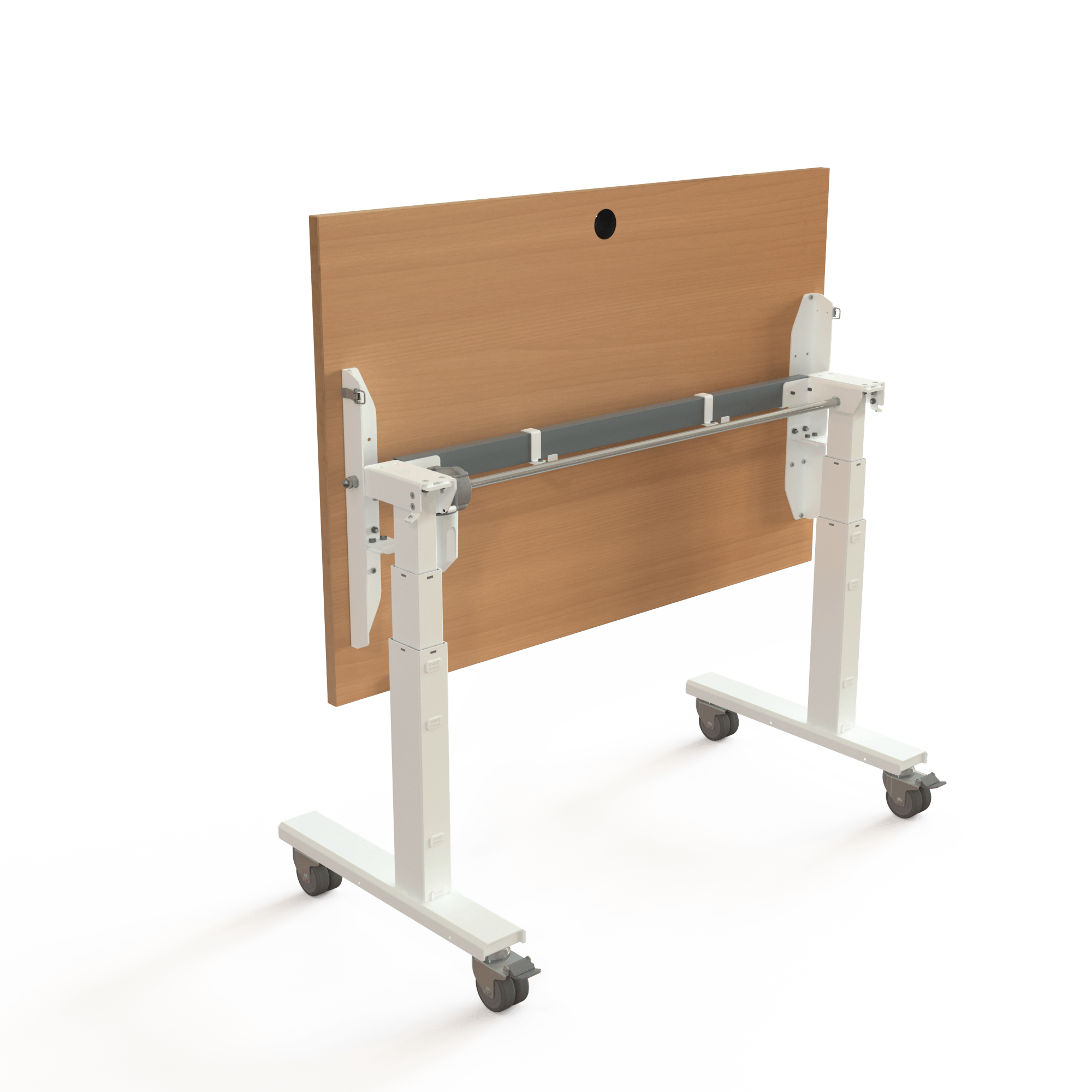 Hæve-/sænkebord | 120x80 cm | Bøg med hvidt stel