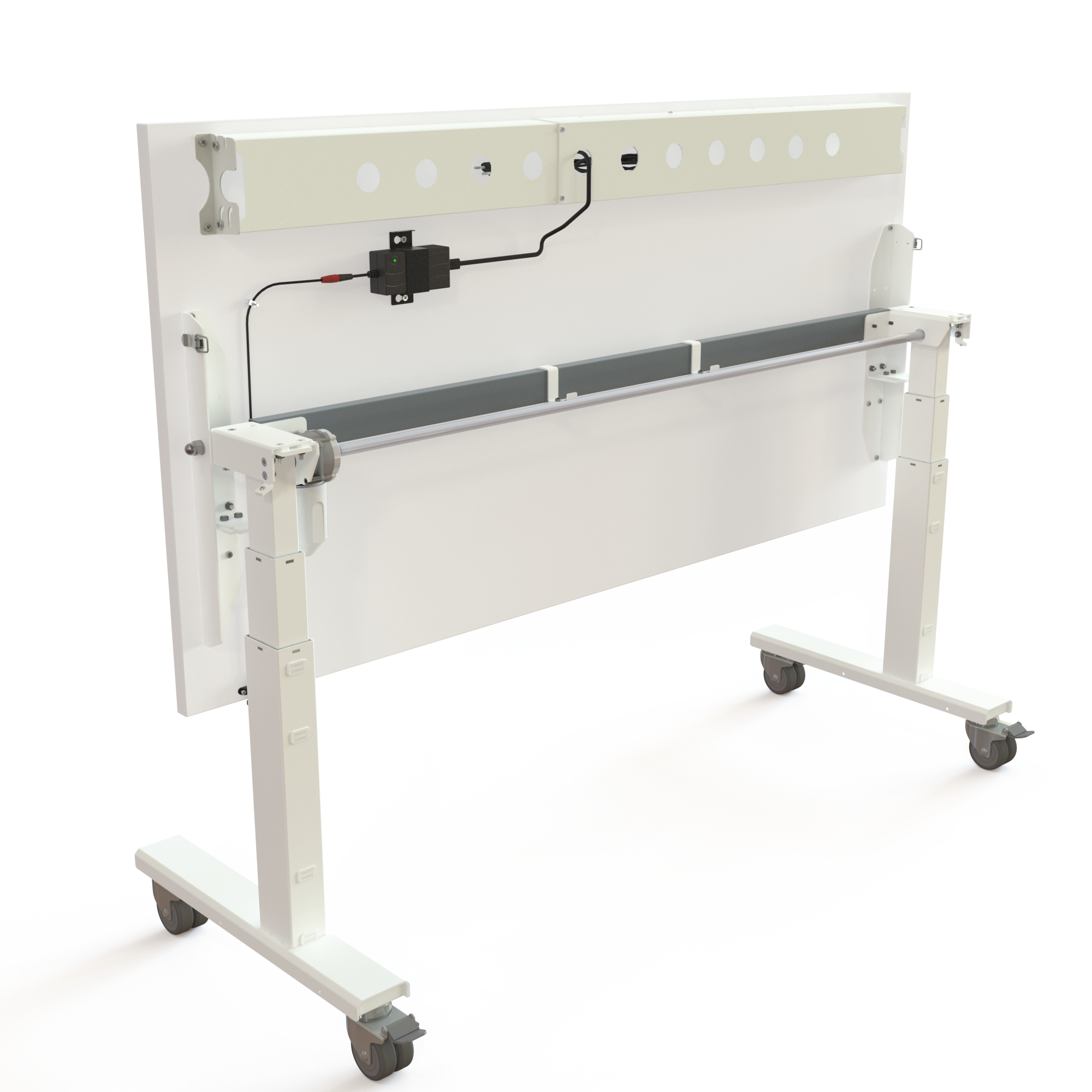 Hæve-/sænkebord | 160x80 cm | Hvid med hvidt stel