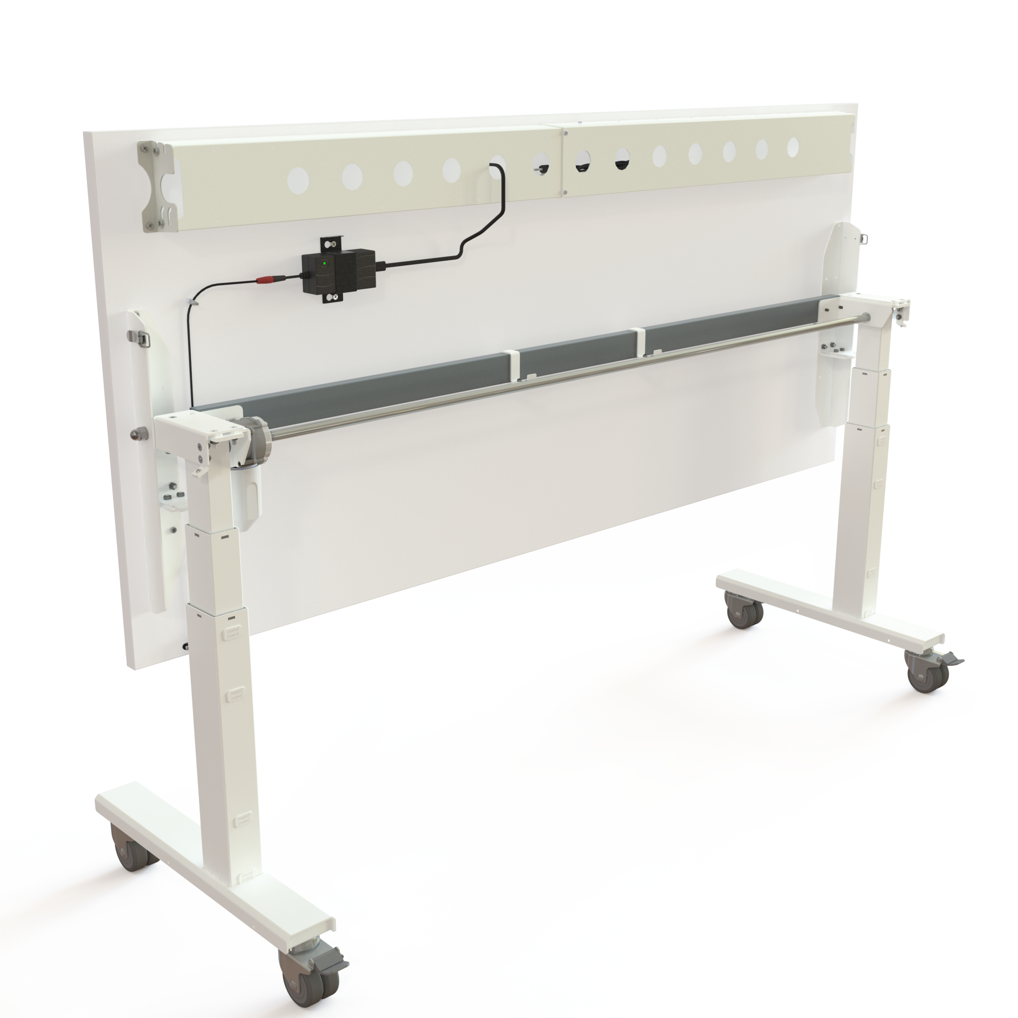 Hæve-/sænkebord | 180x80 cm | Hvid med hvidt stel