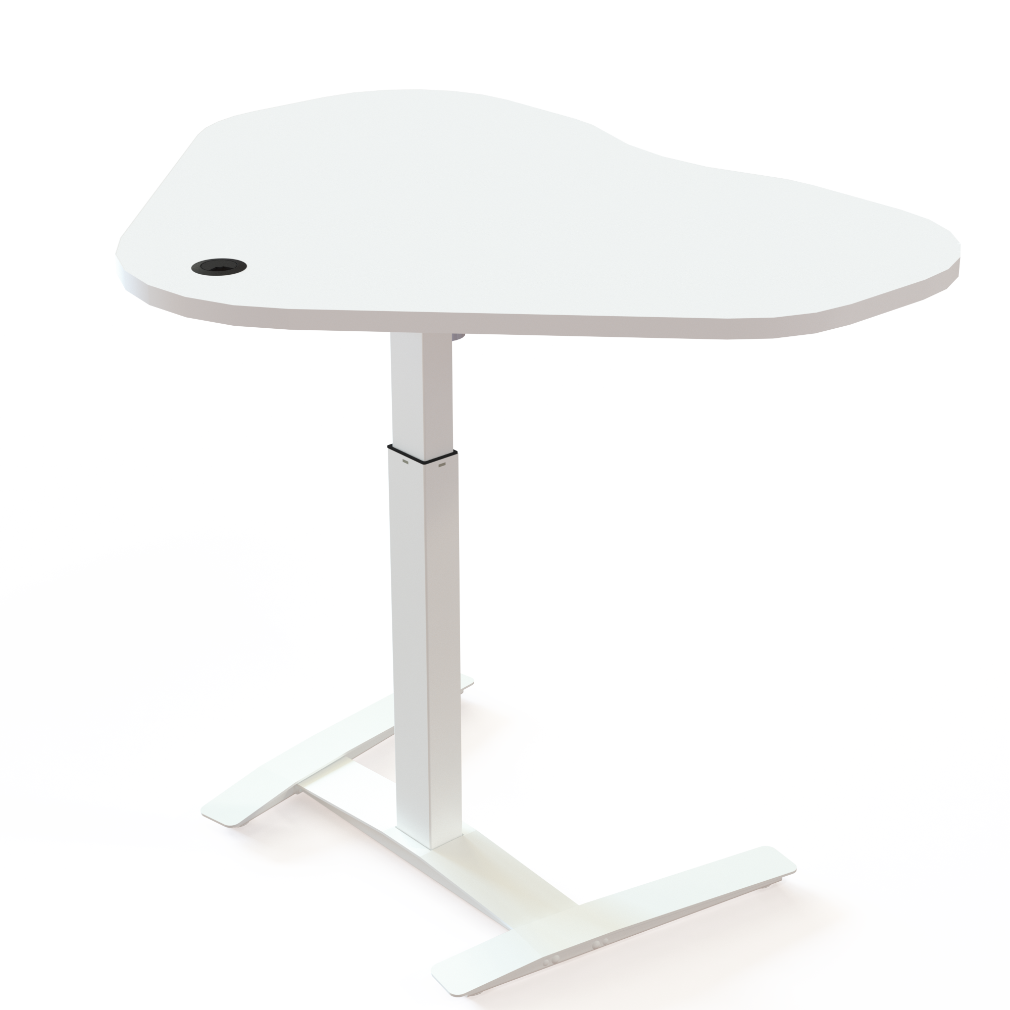 Hæve-/sænkebord | 117x90 cm | Hvid med hvidt stel