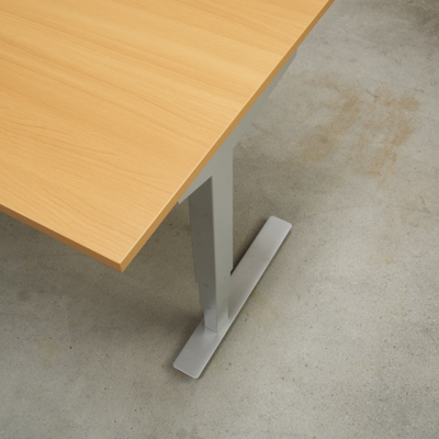 Hæve-/sænkebord | 100x60 cm | Bøg med sølv stel