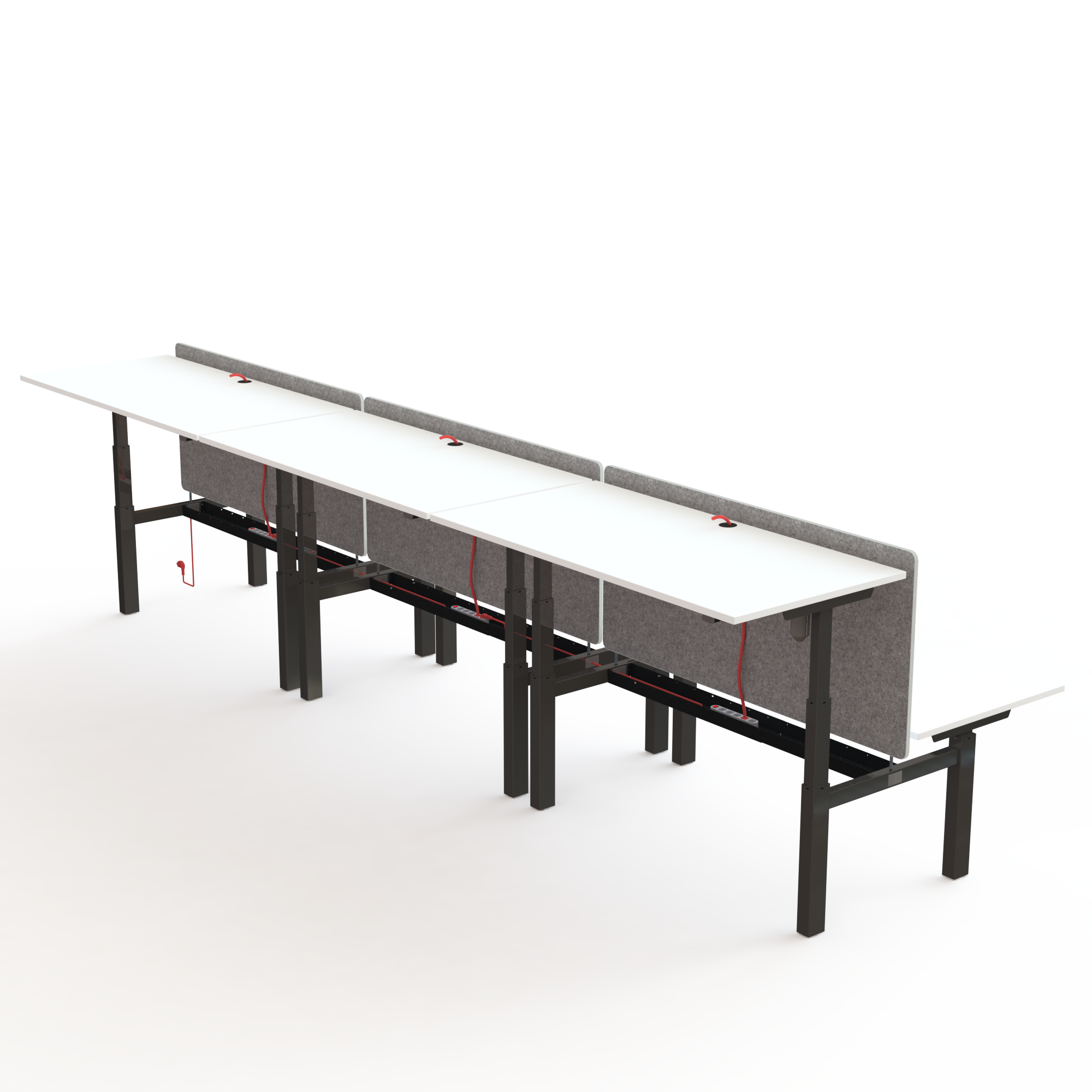 Hæve-/sænkebord | 120x60 cm | Hvid med sort stel