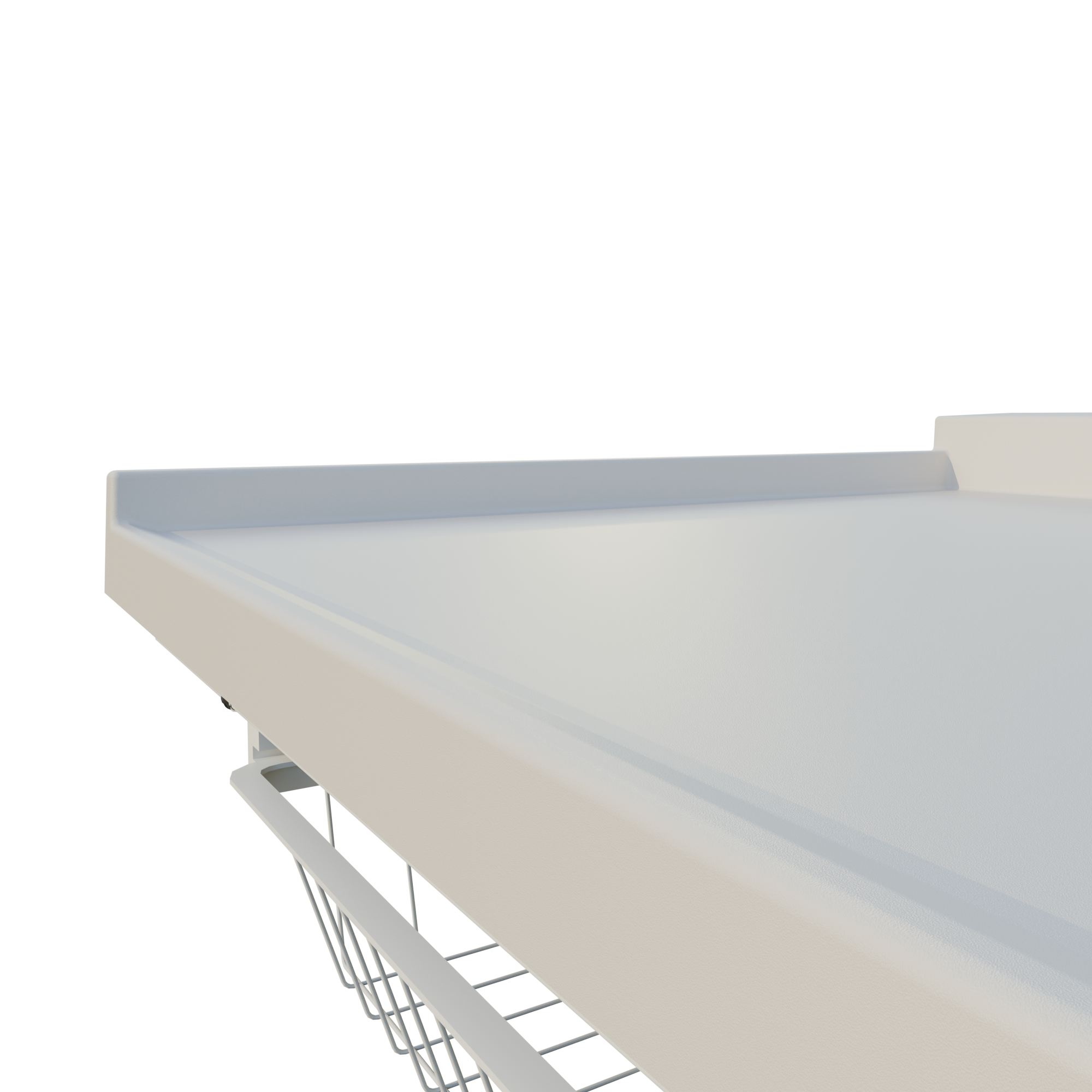 Ergonomisk fritstående puslebord på hjul og hæve/sænke